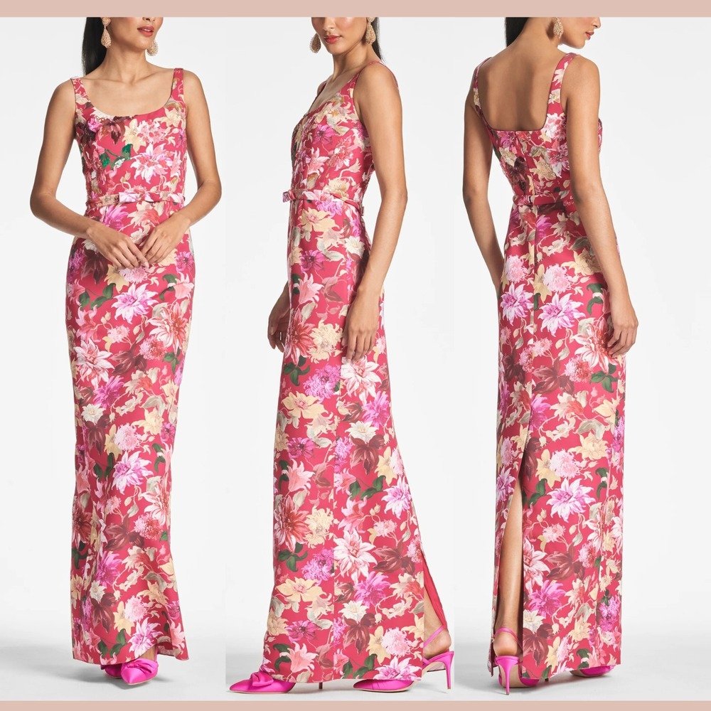 NWD $995 Sachin & Babi [ Missing Size ] Lana Scoop Neck Gown Pink Dahlia S2112‎